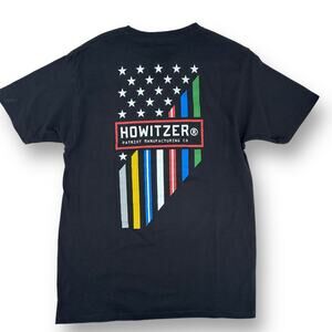 New Howitzer Logo Patriotic USA Flag T Shirt Size XXL 2XL Black Short Sleeve